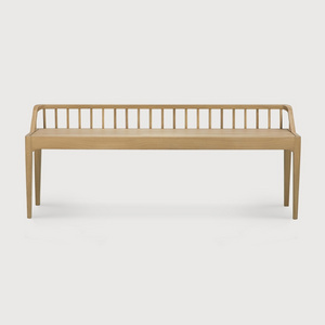 stufty long bench made of solid teak wood with natural wood color for indoor and outdoor