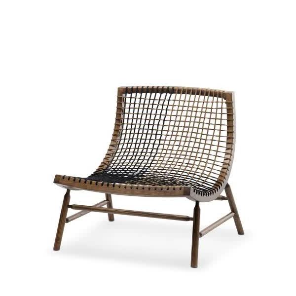 gippy leisure chair made of solid teak wood with woven ropes for indoor and outdoor