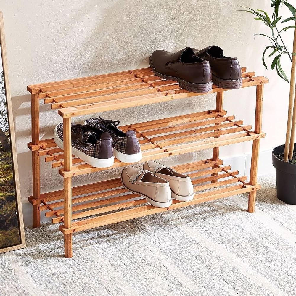 shoe rack metal wooden shoe rack space saver for living room or household equipment