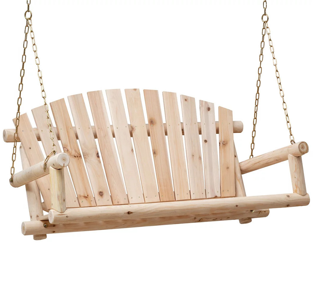 vnoopy Swing chair made from solid teak wood and natural wood finishing for indoor and outdoor use