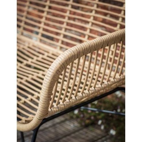 Baylor long aluminum patio chair made of woven bamboo and rattan for outdoor.