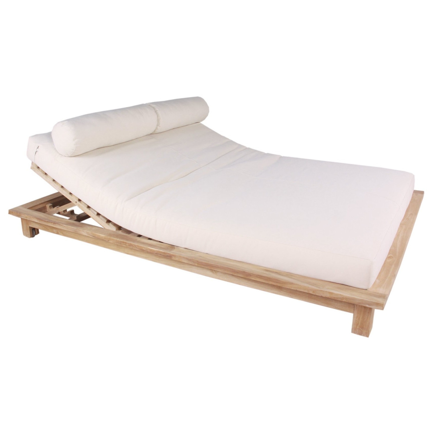 Raphael Double Sun Lounger Or Daybed Solid Teak Wood With All Weather Chusion For Outdoor Furniture