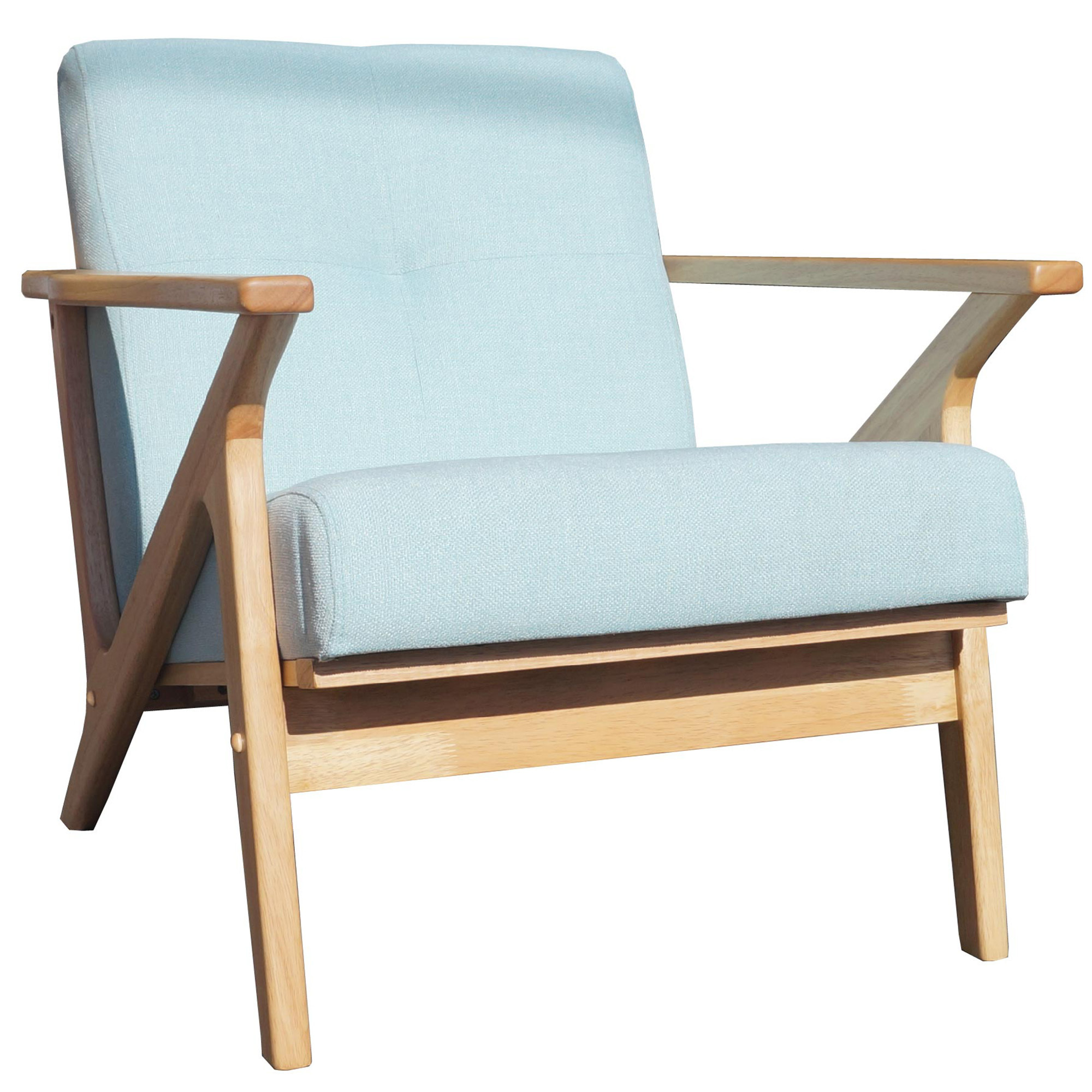 figo lounge chair made of solid teak wood with sunproof cushion for indoor and outdoor