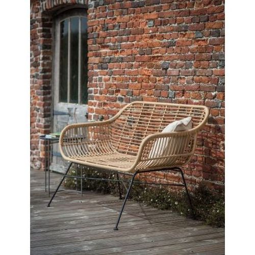 Baylor long aluminum patio chair made of woven bamboo and rattan for outdoor.