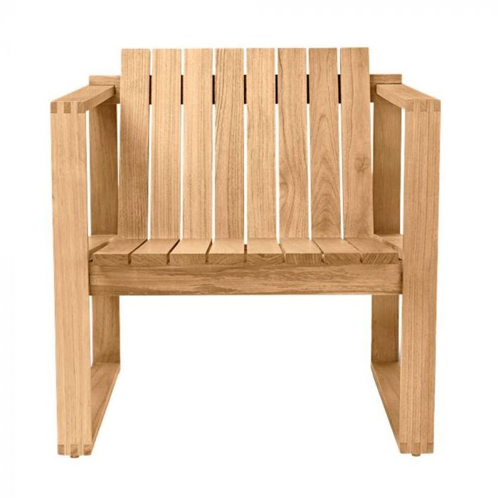 Bella lounge chair is the finest teak wood with waterproof cushions and a natural finish for indoor and outdoor.