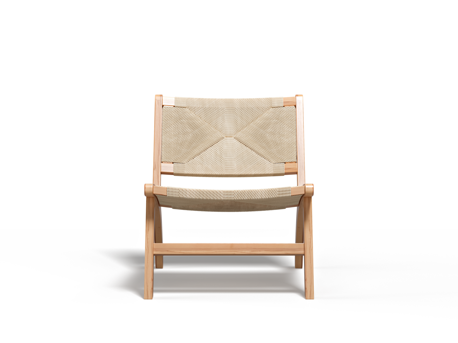 Hala is a modern accent chair made from solid teak wood frame and woven paper rope with a natural finish for indoor and outdoor.