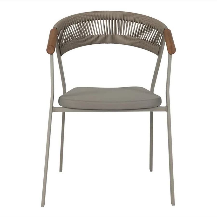 kepi Steel frame dining chairs with woven ropes for indoor and outdoor