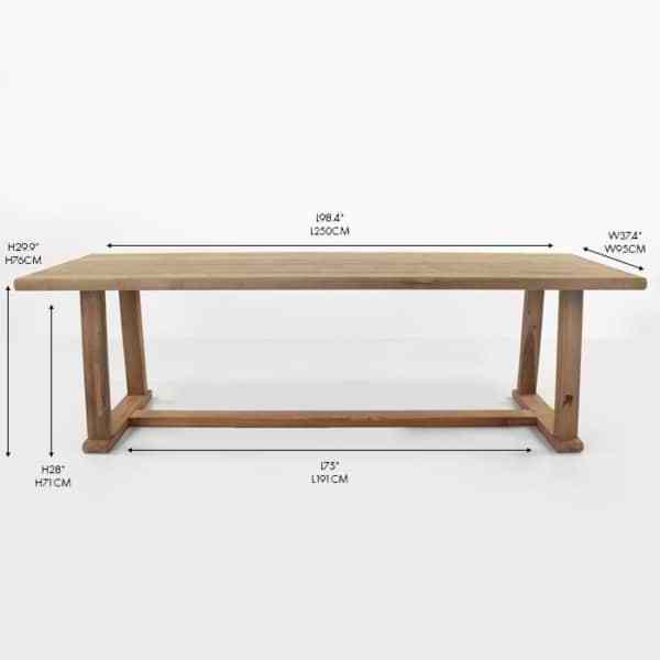 Joseph rectangular cheap dining table from teak wood and competitive price for premium quality product