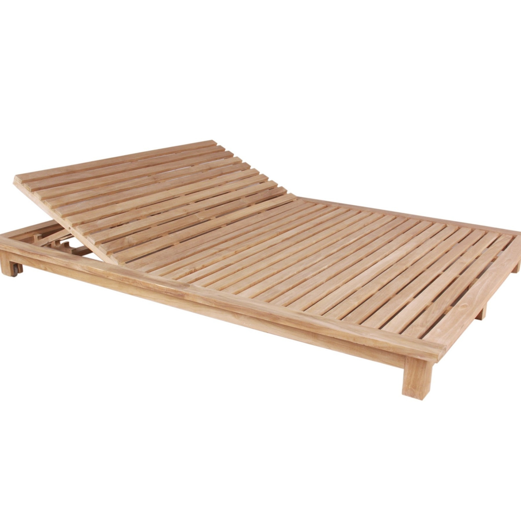 Raphael Double Sun Lounger Or Daybed Solid Teak Wood With All Weather Chusion For Outdoor Furniture