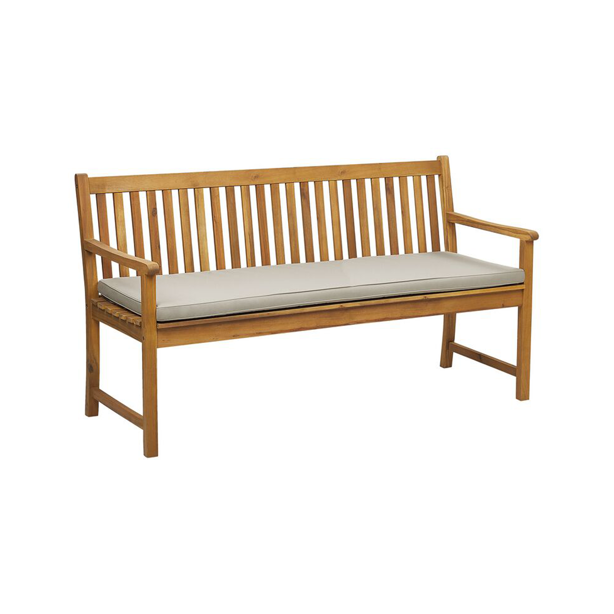 vifaer garden bench made of solid teak wood with sunproof cushion for outdoor