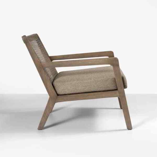 Cheap Gazzoni solid wood chair with woven rope and cushion seat for outdoor and indoor use