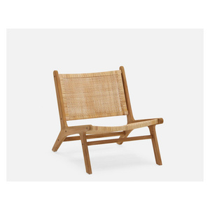 Malia outdoor or indoor chair made of solid teak wood with rattan wicker natural finish