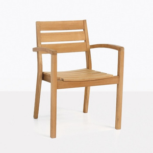 Horizon dining chair made of solid teak wood with natural wood color for indoor and outdoor