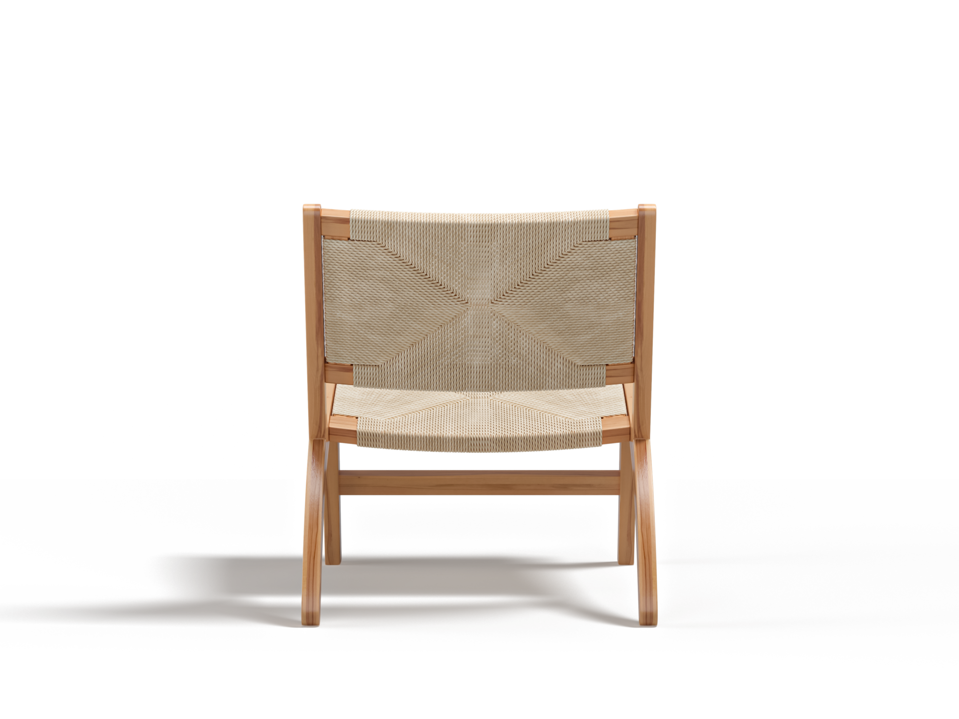 Hala is a modern accent chair made from solid teak wood frame and woven paper rope with a natural finish for indoor and outdoor.