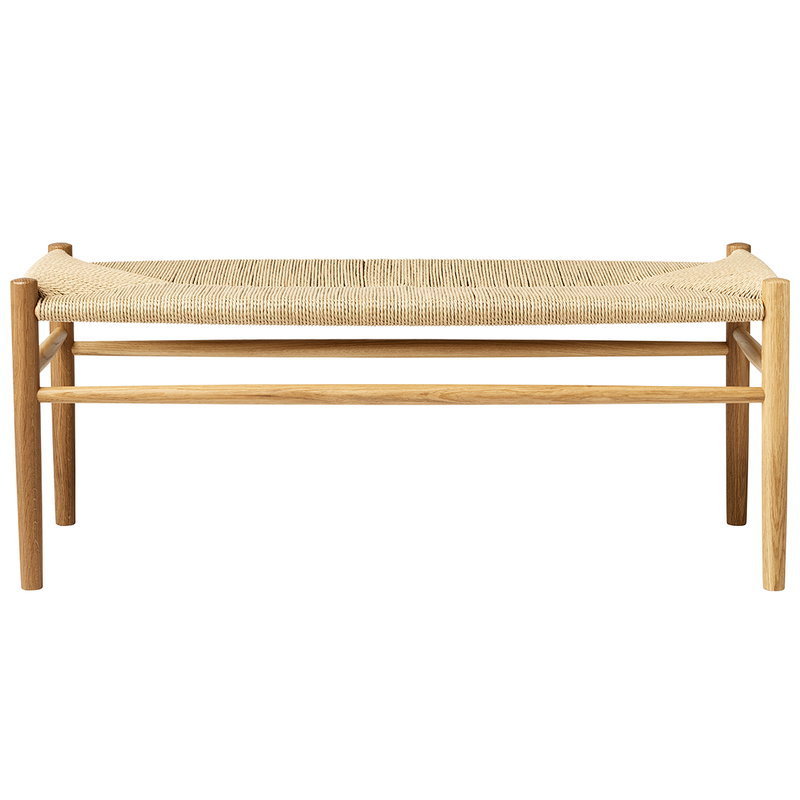 wooden Bench made of solid teak wood with rattan wicker seat for indoor and outdoor