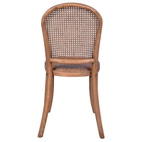 Kalea rattan garden dining chair with Teak Solid Wood material wicker rattan and brown finish for outdoor indoor dining use