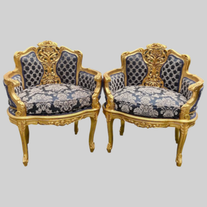 Icarus A pair of French Louis XVI Style Corbeille chairs