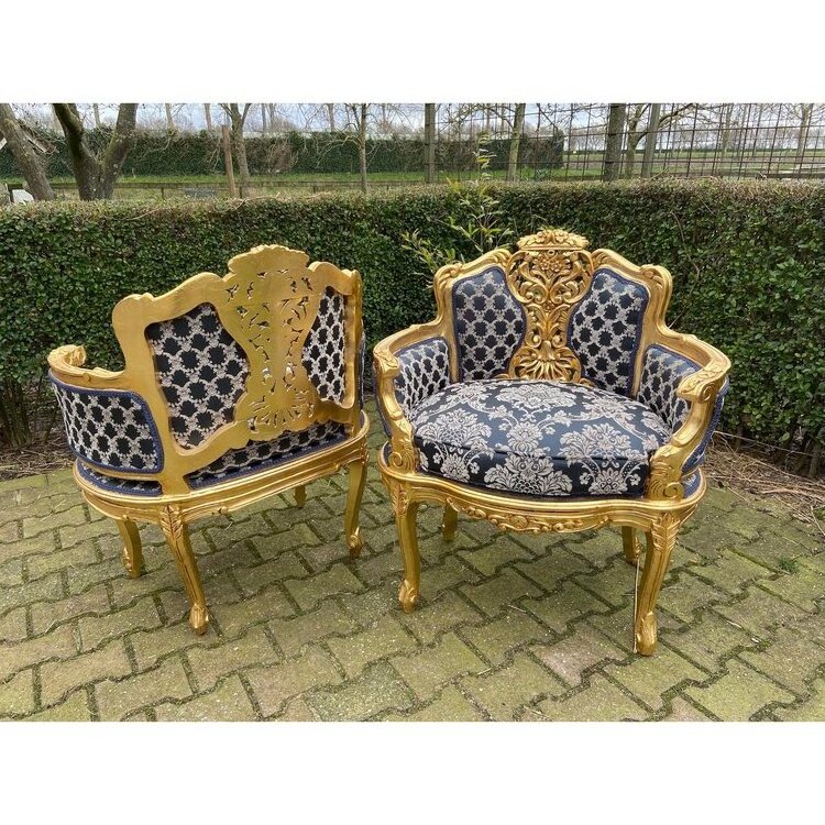 Icarus A pair of French Louis XVI Style Corbeille chairs