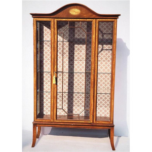 James large display cabinet in mahogany and glass with a glossy brown finish.