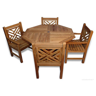 Bravian Dining Garden set solid teak wood material with natural finish for outdoor dining use cheap price