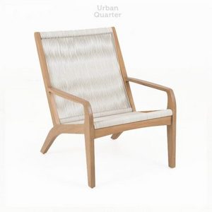 Modern teak wood Chibia Lounge Chair with Ottoman solid teak leisure chair with handwoven rope