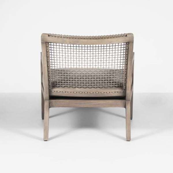 Cheap Gazzoni solid wood chair with woven rope and cushion seat for outdoor and indoor use