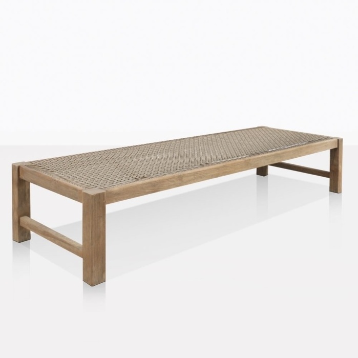 Outdoor Gazo Wicker Rope Solid Wooden Bench