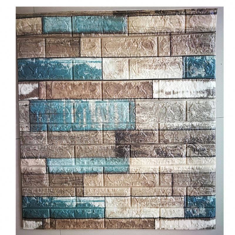 self adhesive wall paper rolls stone wall sticker cheap 3d pe foam brick wallpaper for living room