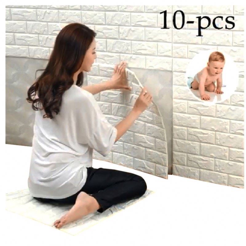 plastic hot pe foam 3d wallpaper embossed brick stone diy stickers