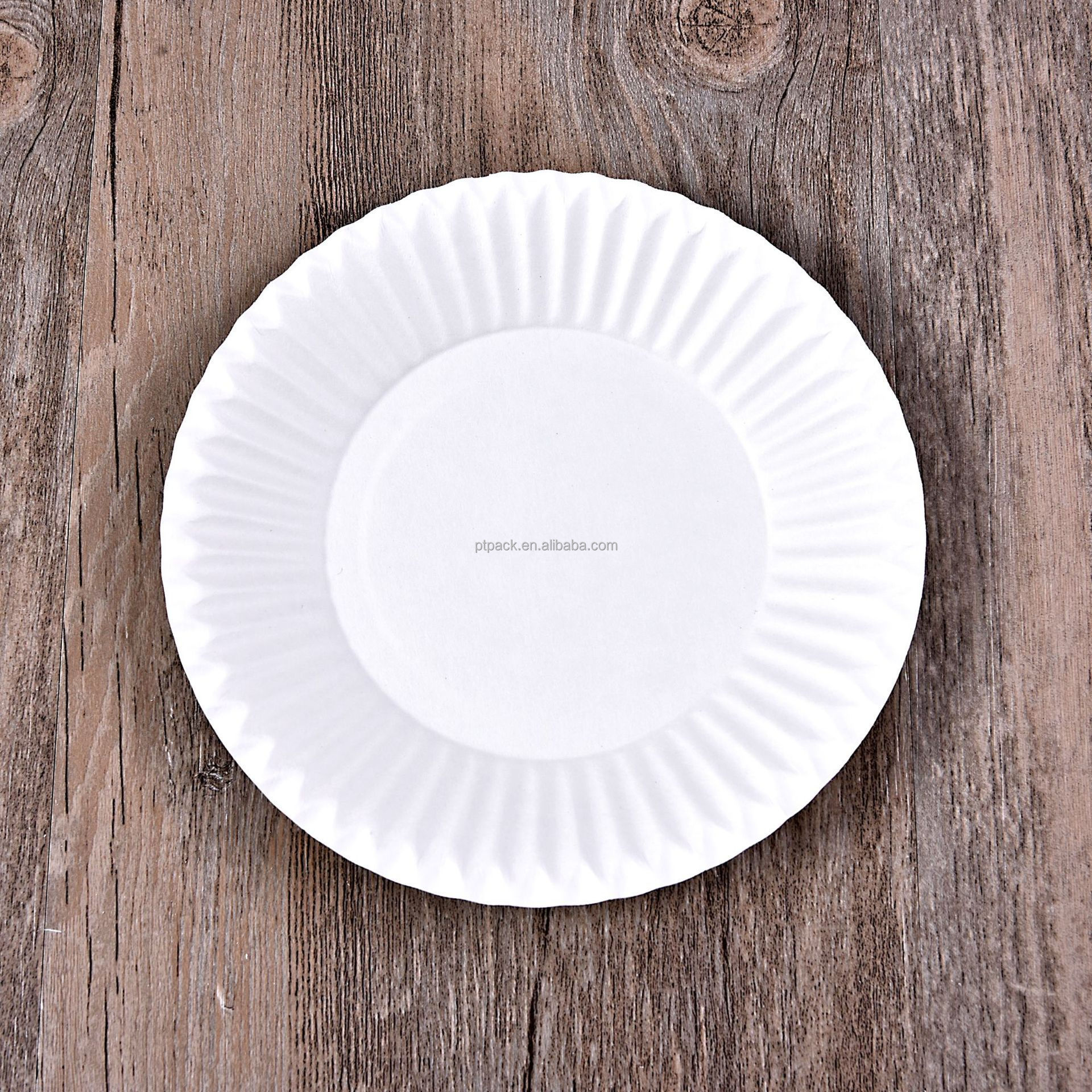 PTPACK Free Sample Round Custom White Uncoated Disposable Paper Plates 9inch Diameter 12 Packs Of 100 Paper Tray Dish