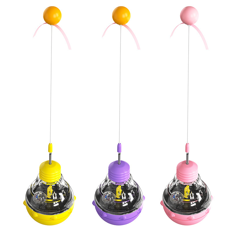 2024 New Arrival Interactive & Movement Pet Toy Light Shining Ball with Gravity Feed Leaky Food for Cats Birds Perfect Gift