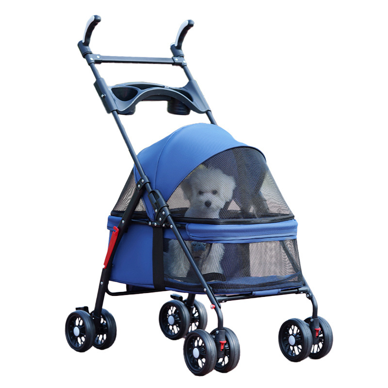 2024 Premium 3-in-1 Pet Stroller Buggy Lightweight Fast Folding Small Dog & Cat Carrier Travel Product with Removable Stroller