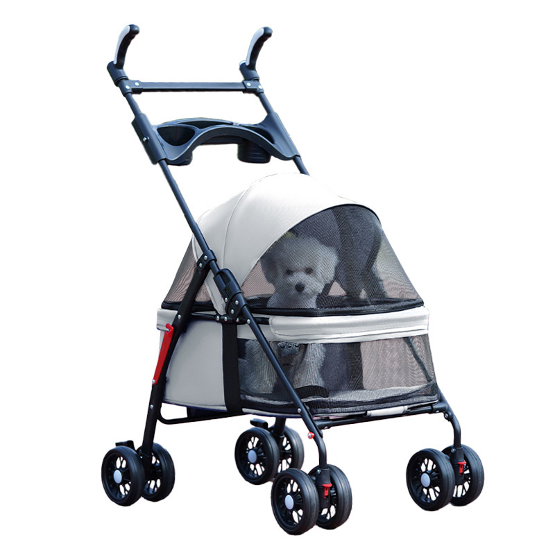 2024 Premium 3-in-1 Pet Stroller Buggy Lightweight Fast Folding Small Dog & Cat Carrier Travel Product with Removable Stroller