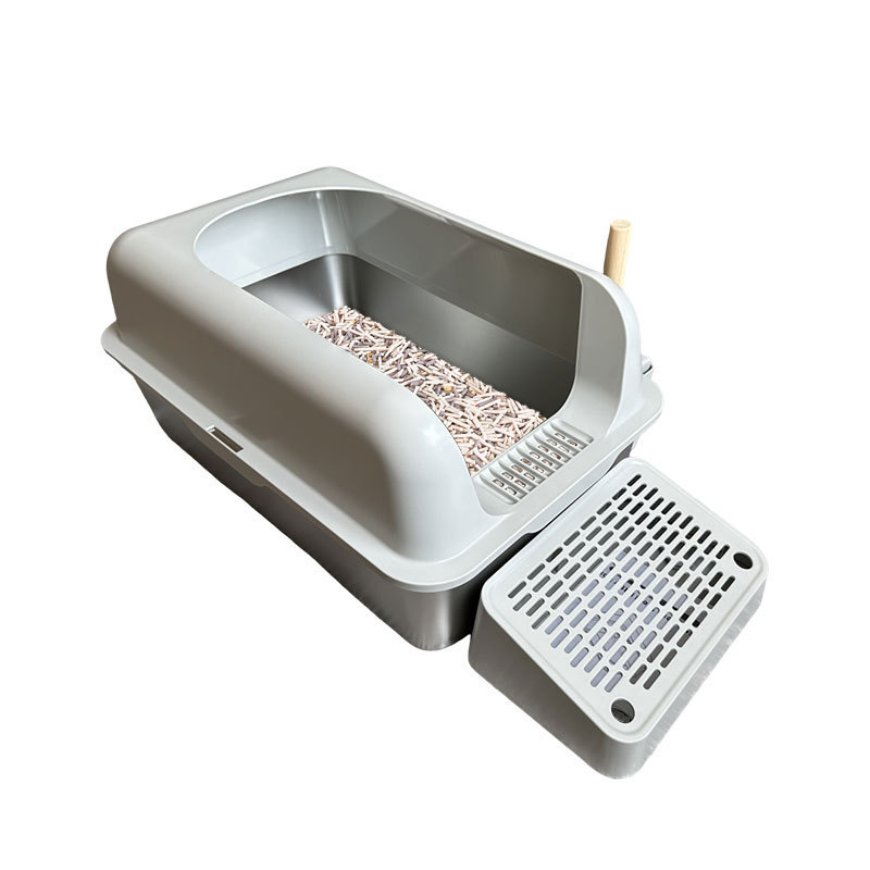 Large size Stainless Steel Cat Litter Box - Never Absorbs Odor Stains or Rusts No Residue Build Up