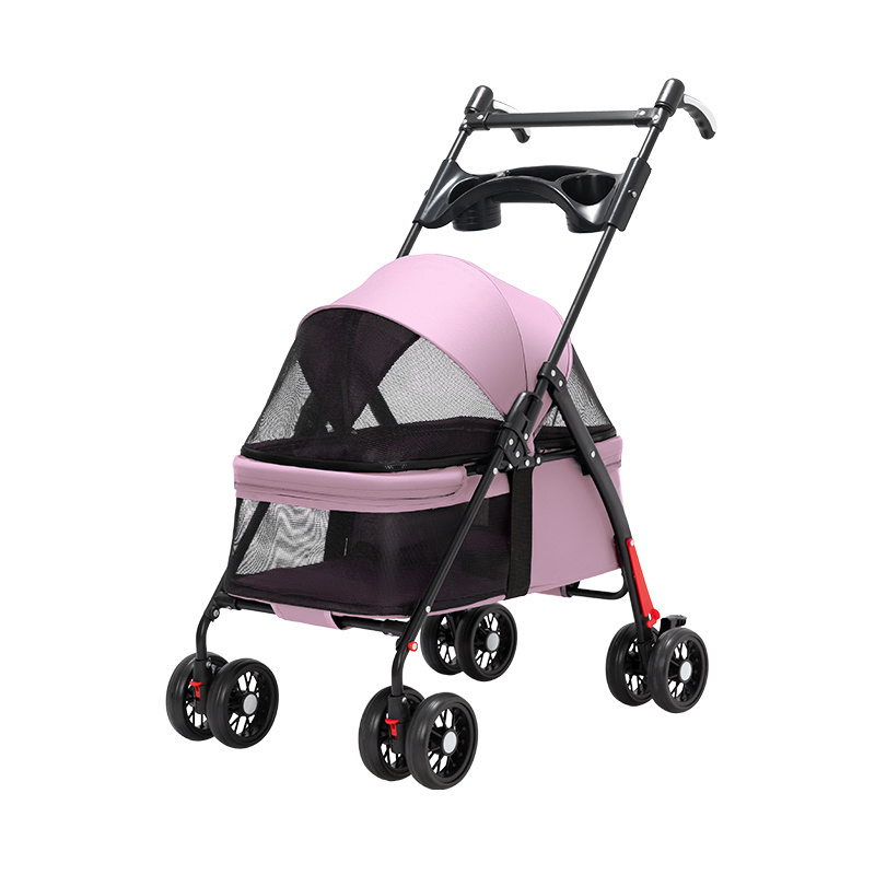 High Quality 3in1 Premium Pet Stroller Foldable Medium Size Dog Buggies for Small Dogs and Cats with 4 Wheels