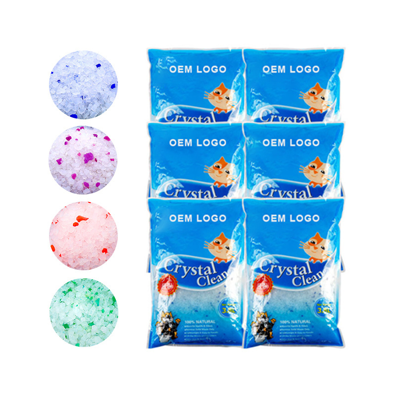 2024 Wholesale Silica Cat Litter Anti-Smell Clean Filler for Cats Crystal Bulk Scooper Bag OEM China Deodorant Beads