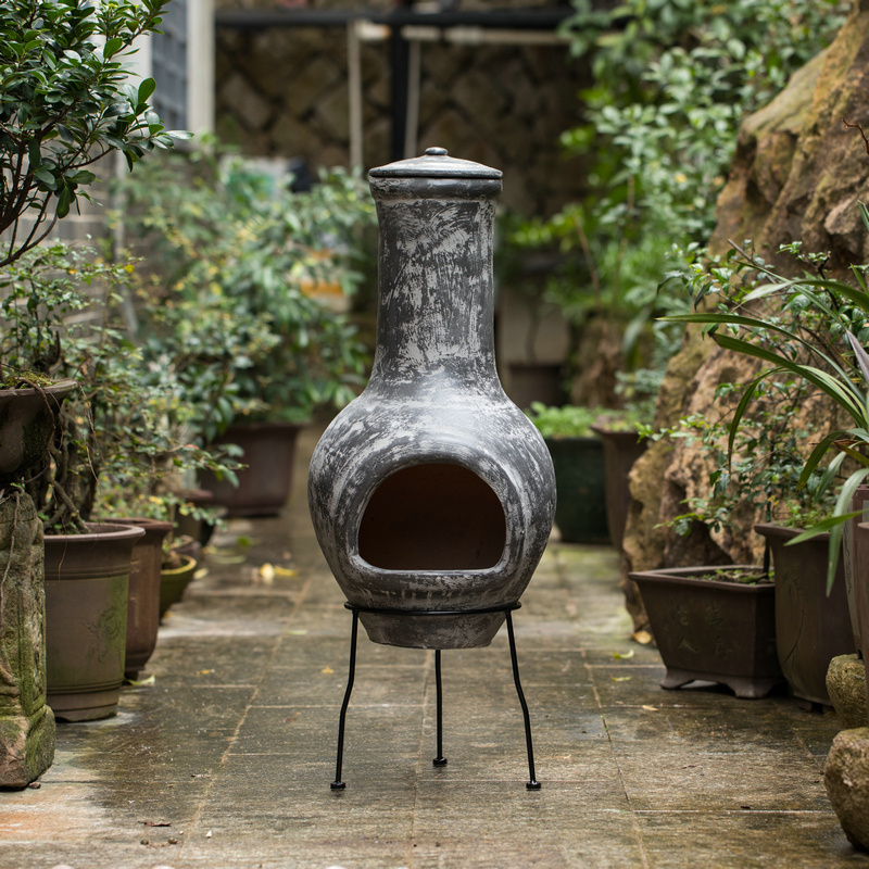 Garden Chimenea Outdoor Terracotta Handmade Customized Clay Chimenea  for decoration clay fire pit