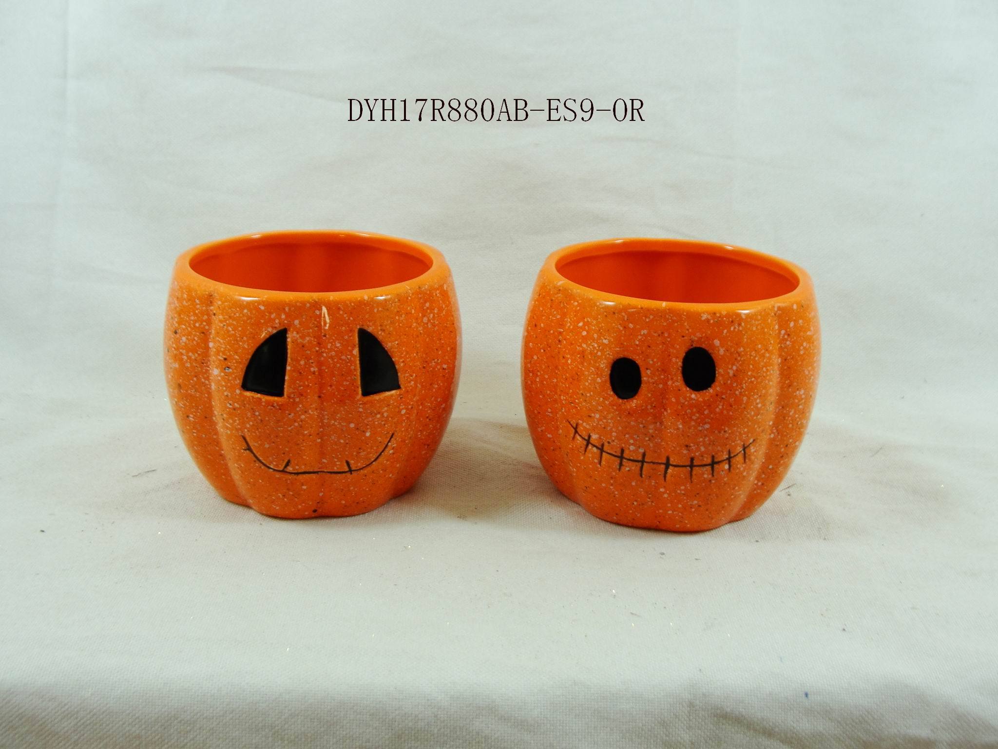 Halloween pumpkin succulent pot tabletop green plant decoration Ceramic Halloween decoration ceramic pots for plants