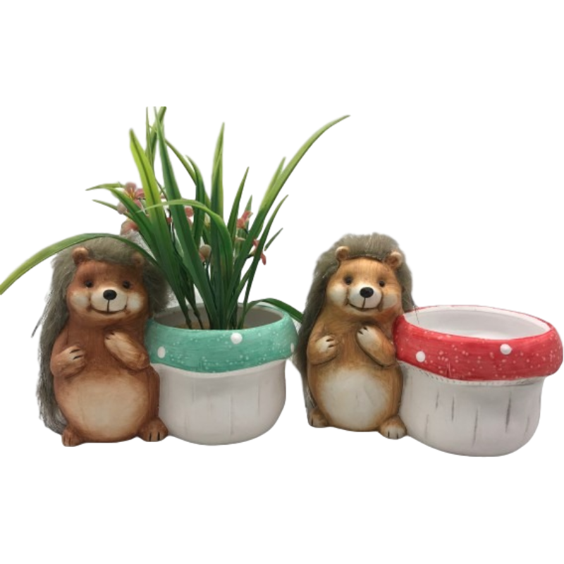 Cheap Ceramic Animal Shaped Cartoon Flower Pot Cute Hedgehog Vase Pot Home Decoration for Succulent Plants Flowers