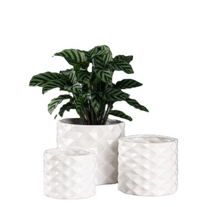 White Ceramic Plant Pots Set of 3 Planters with Drainage Hole Indoor Flower Pot with Hole gifts for Mom