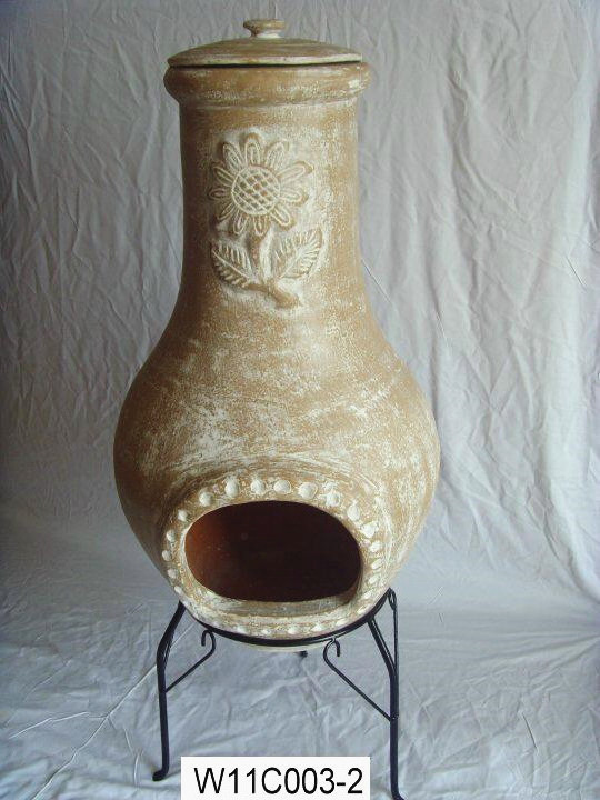 Garden Chimenea Outdoor Terracotta Handmade Clay Chimenea for sale garden fireplace