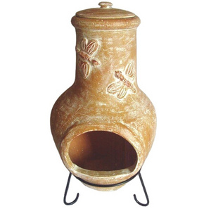 Garden Chimenea Outdoor Terracotta Handmade Clay Chimenea for sale garden fireplace