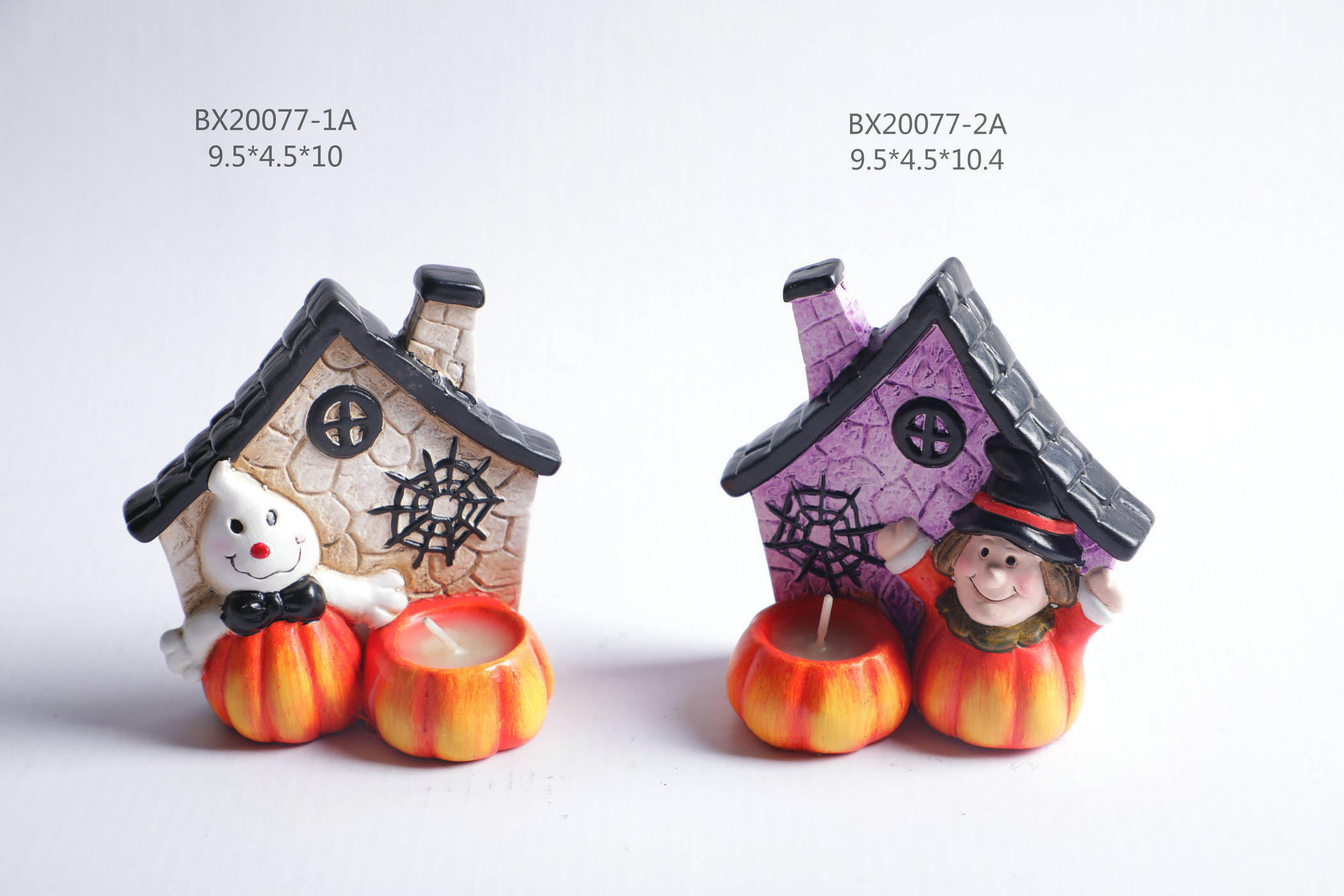 Halloween ornaments decoration pumpkin lantern with LED light pumpkin candle holder tabletop figurine