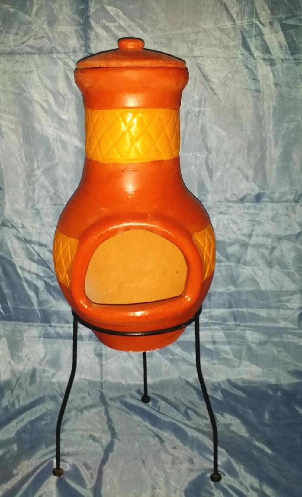 Outdoor Terracotta Handmade Clay Chiminea Garden Chimney for sale