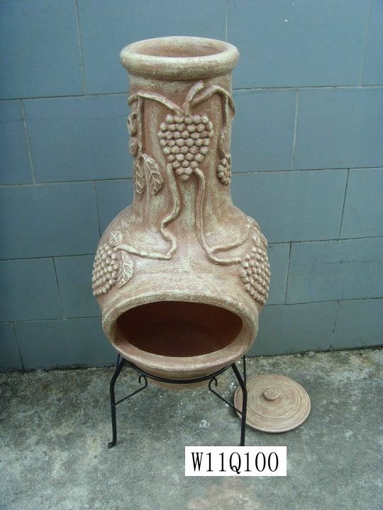 Fire pit Clay chimeneas with BBQ grill Garden handmade terracotta chimenea for outdoor