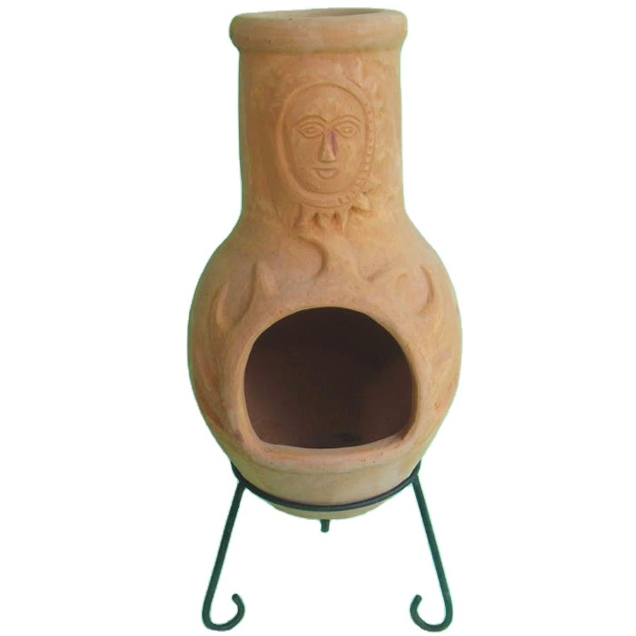 Garden Chimenea Outdoor Terracotta Handmade Customized Clay Chimenea  for decoration clay fire pit