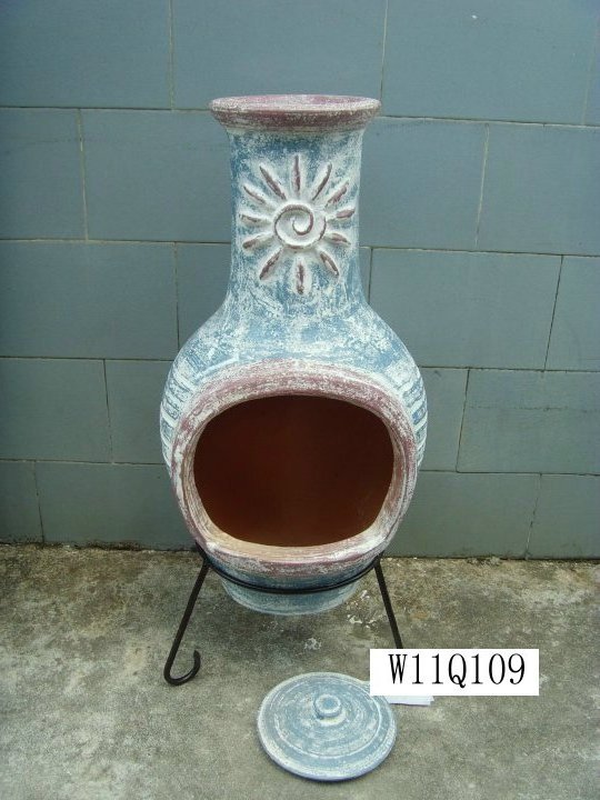 Fire pit Clay chimeneas with BBQ grill Garden handmade terracotta chimenea for outdoor