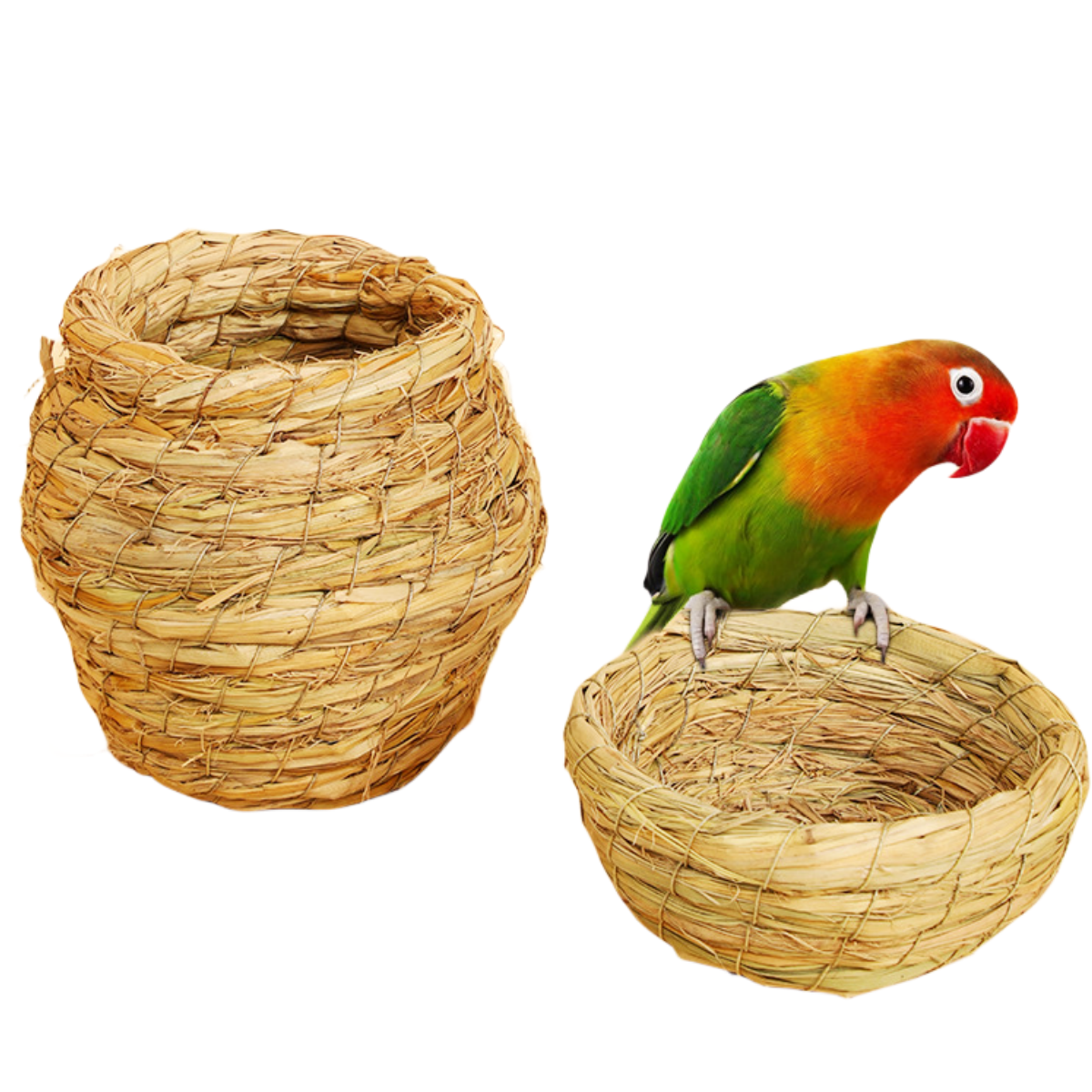 Wholesale pure straw braided gourd bird nest grass bird nest type parrot Myna small bird hptel