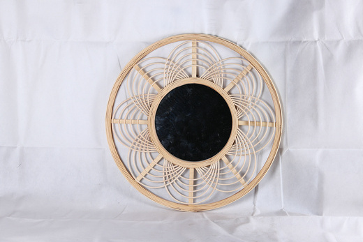 Boho Macrame Hanger Round Mirror - Decorative Circle Mirror for Stylish Living Room Wall Decor