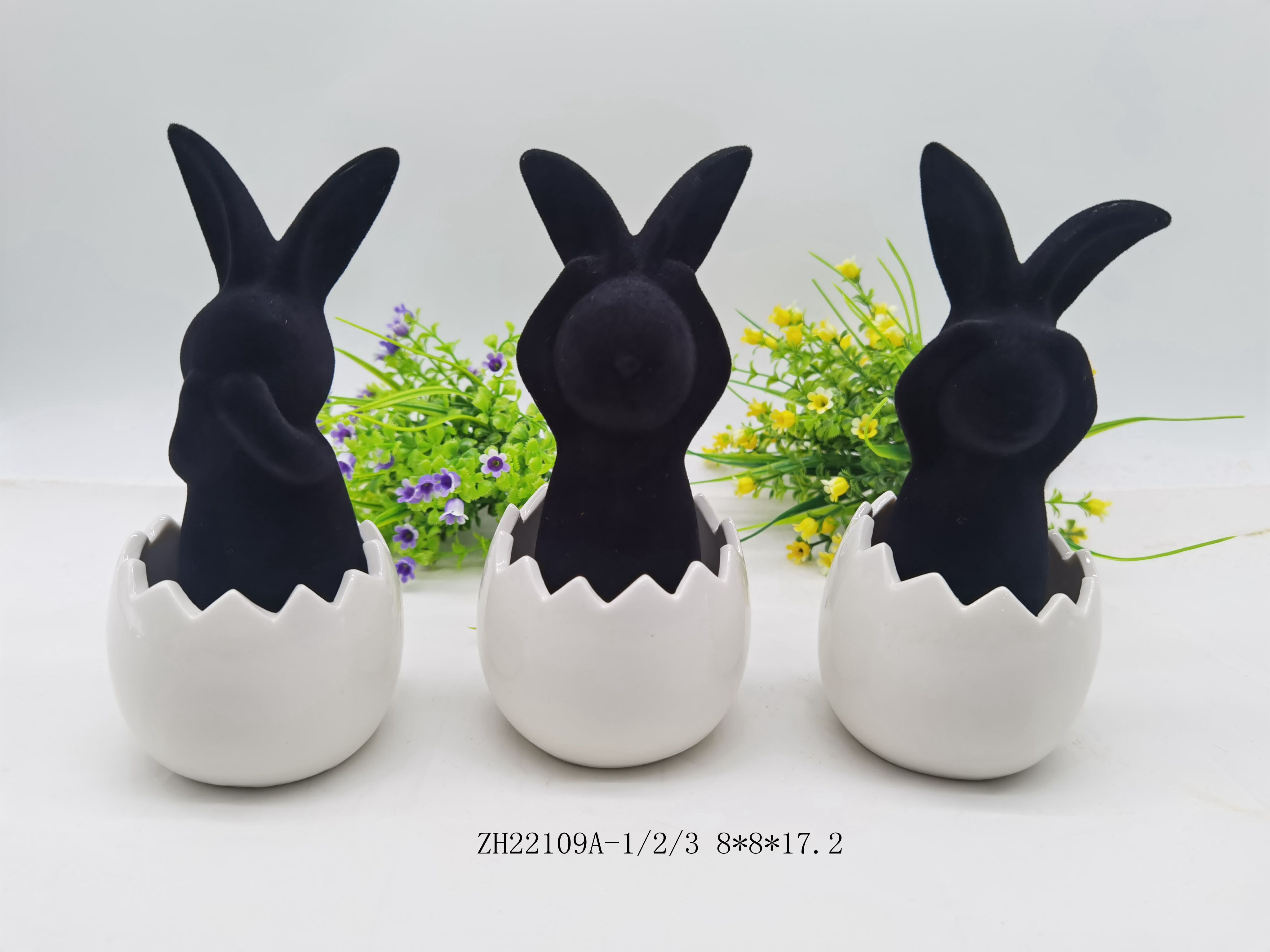 Easter Bunny eggshell ceramic vases Fun creative tabletop planter POTS Cheap wholesale ceramic crafts flower pots planters